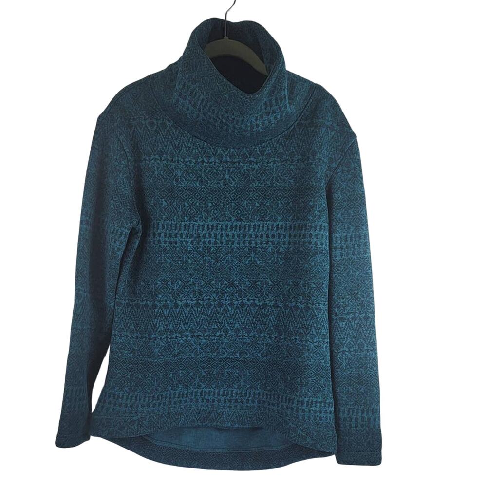 Columbia Turquoise Mock Neck Fleece Lined Long Sleeve Sweater Women's M